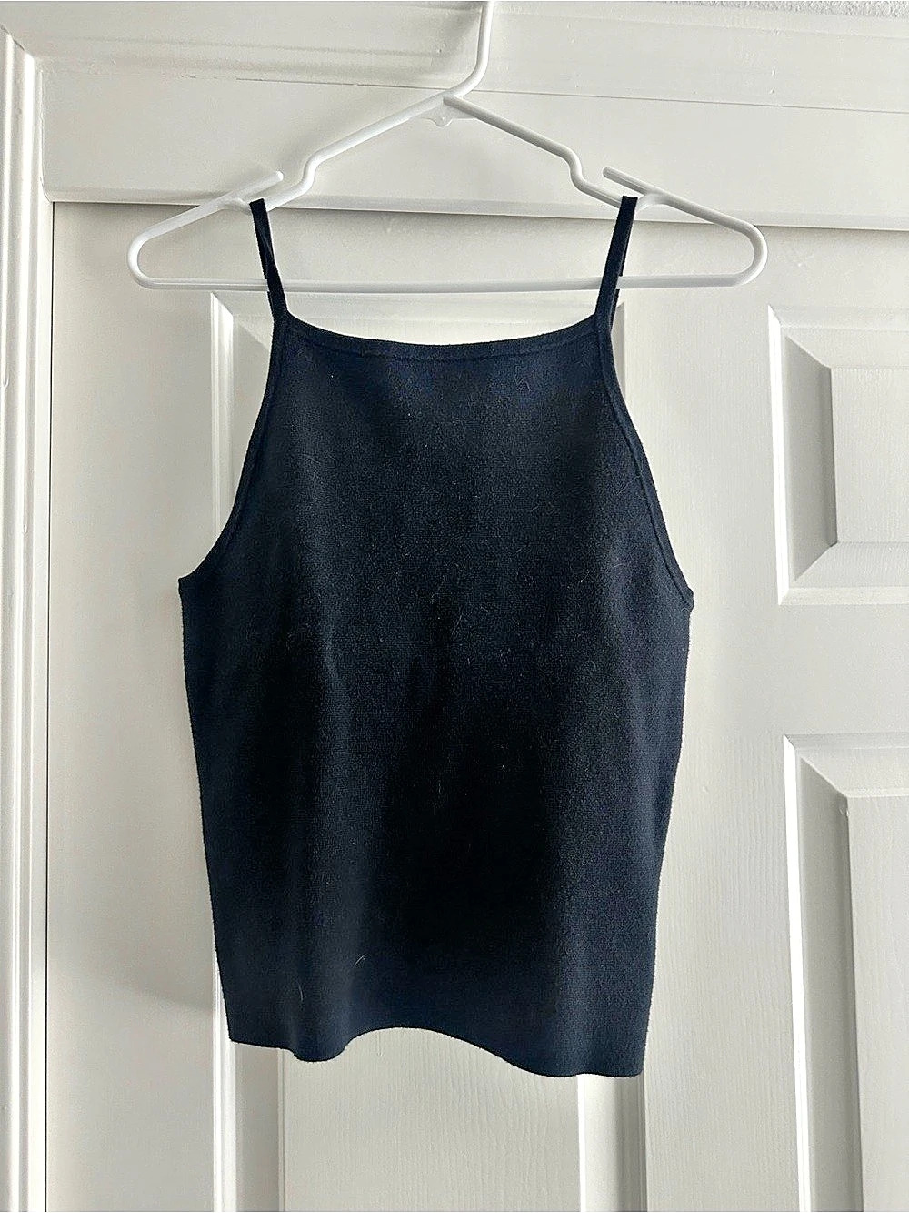Madewell Squareneck Tank Top Black Size Small